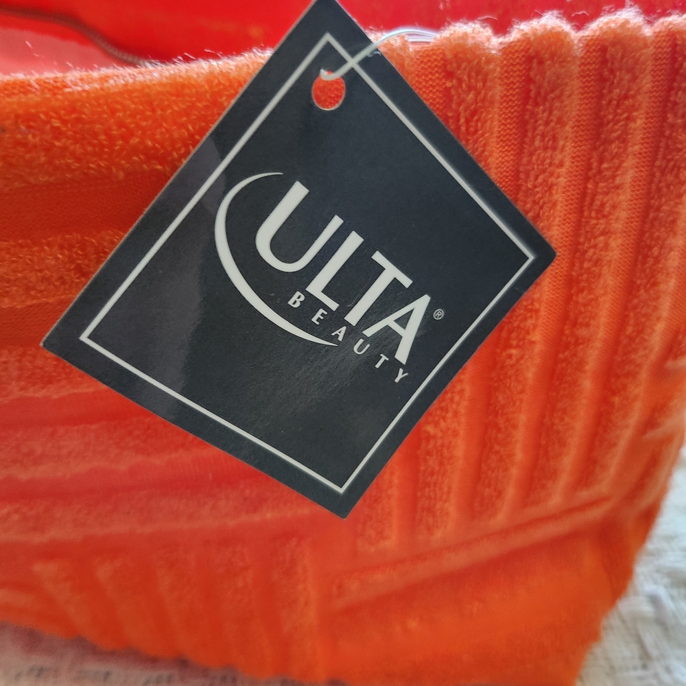Ulta Beauty Orange Terry Tile Cosmetic Bag - Picture 4 of 7